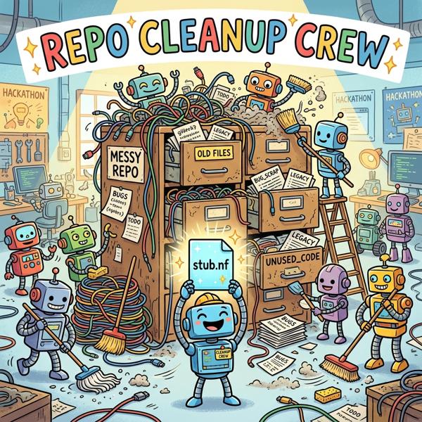 An AI swarm of agents collaboratively cleaning up a repository